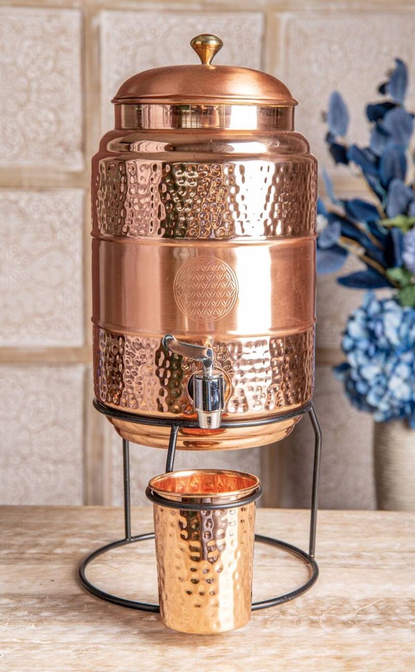 Kupferkaraffe - Blume des Lebens - 5 Liter