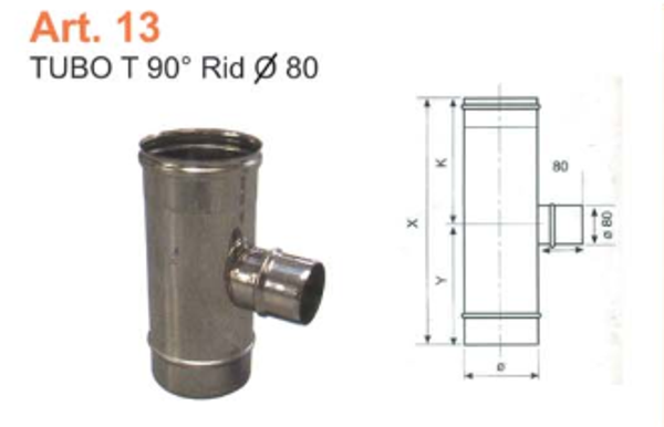 TUBO T 90° Rid 80 dm 140