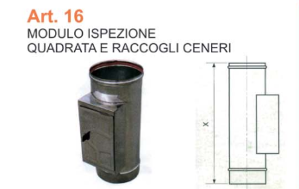 MODULO ISPEZIONE QUADRATA E RACCOGLI CENERI dm 150