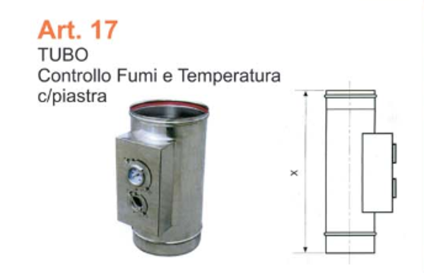 TUBO Controllo Fumi e Temperatura c\piastra dm 120