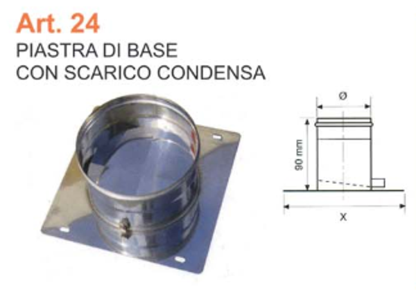 PIASTRA DI BASE CON SCARICO CONDENSA dm 230