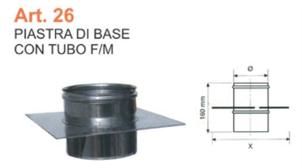 PIASTRA DI BASE CON TUBO F\M dm 400