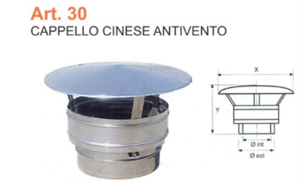 CAPPELLO CINESE ANTIVENTO dm 80