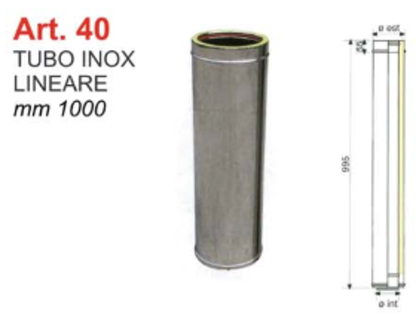 TUBO INOX LINEARE mm 1000 350\400