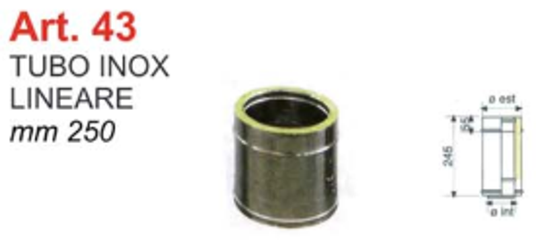 TUBO INOX LINEARE mm 250 180\230