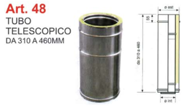 TUBO TELESCOPICO da 310 a 460 mm 180\230