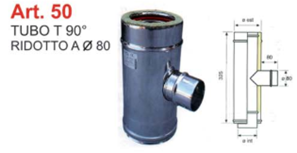 TUBO T 90° RIDOTTO A DIAM 80 130\180