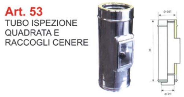 TUBO ISPEZIONE QUADRATA E RACCOGLI CENERE 130\180