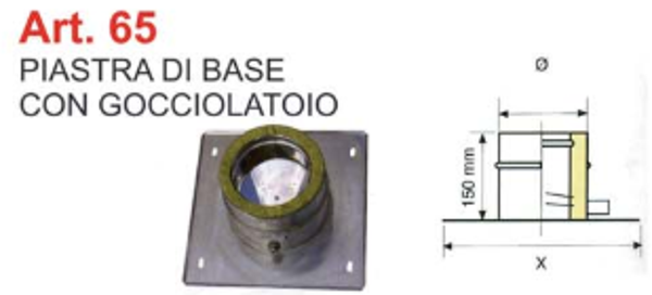 PIASTRA DI BASE CON GOCCIOLATOIO 80\130