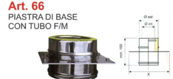 PIASTRA DI BASE CON TUBO F\M 80\130