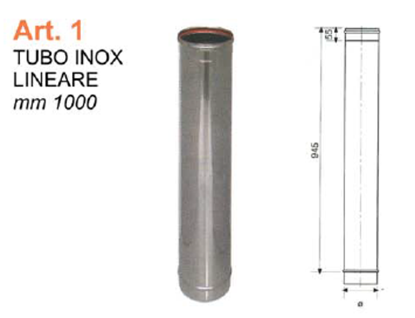 TUBO INOX LINEARE mm 1000 dm 300