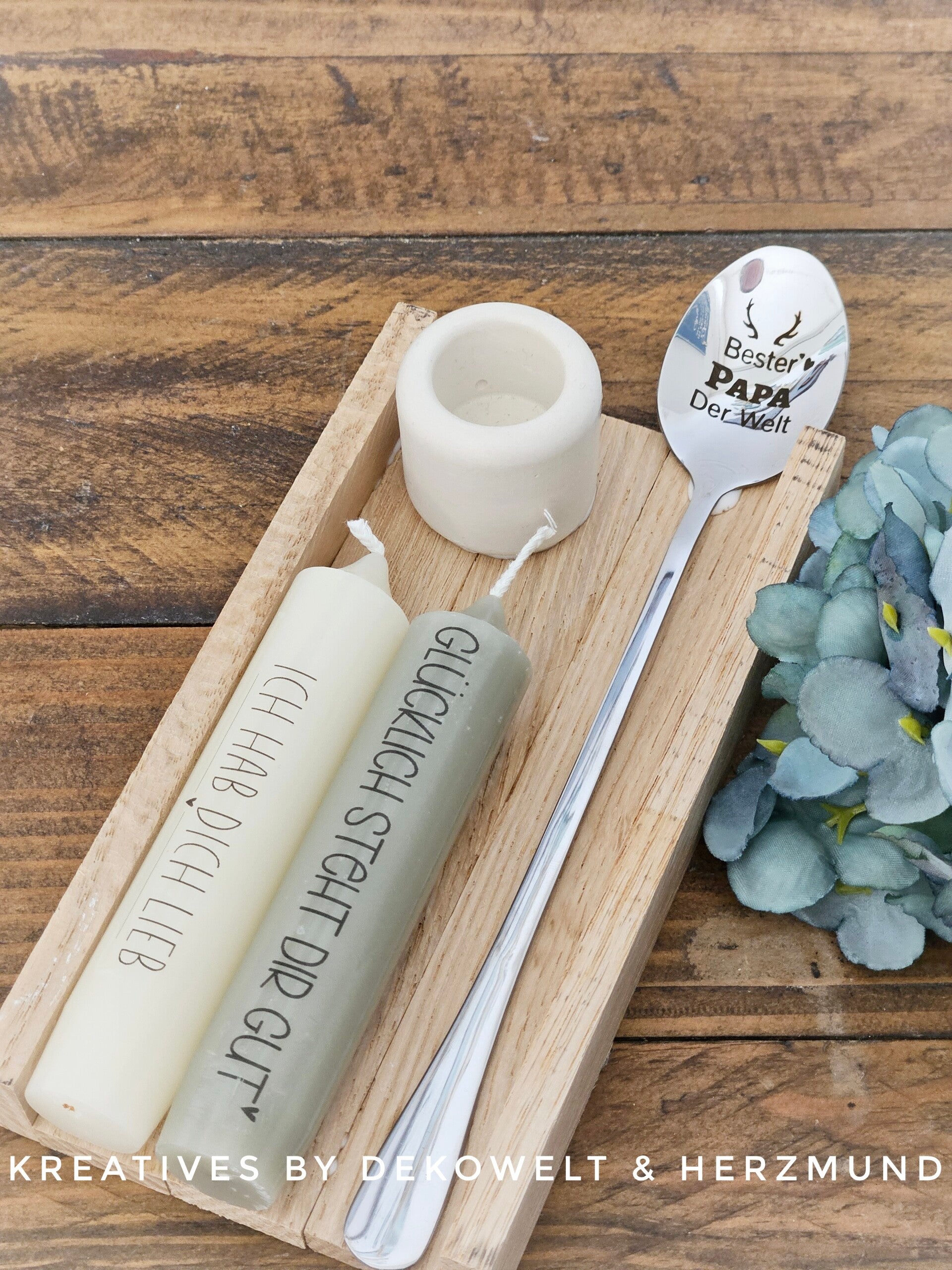 Kerzenset mit Löffel