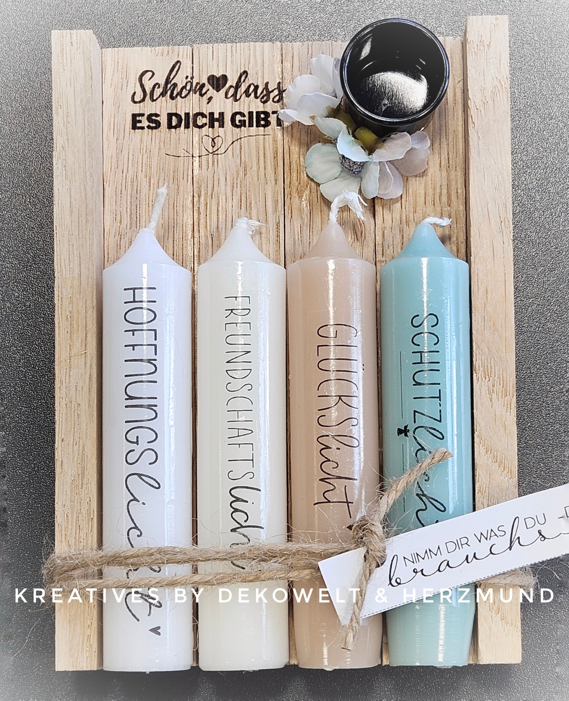 Kerzenset "Licht" Schön, dass es Dich gibt