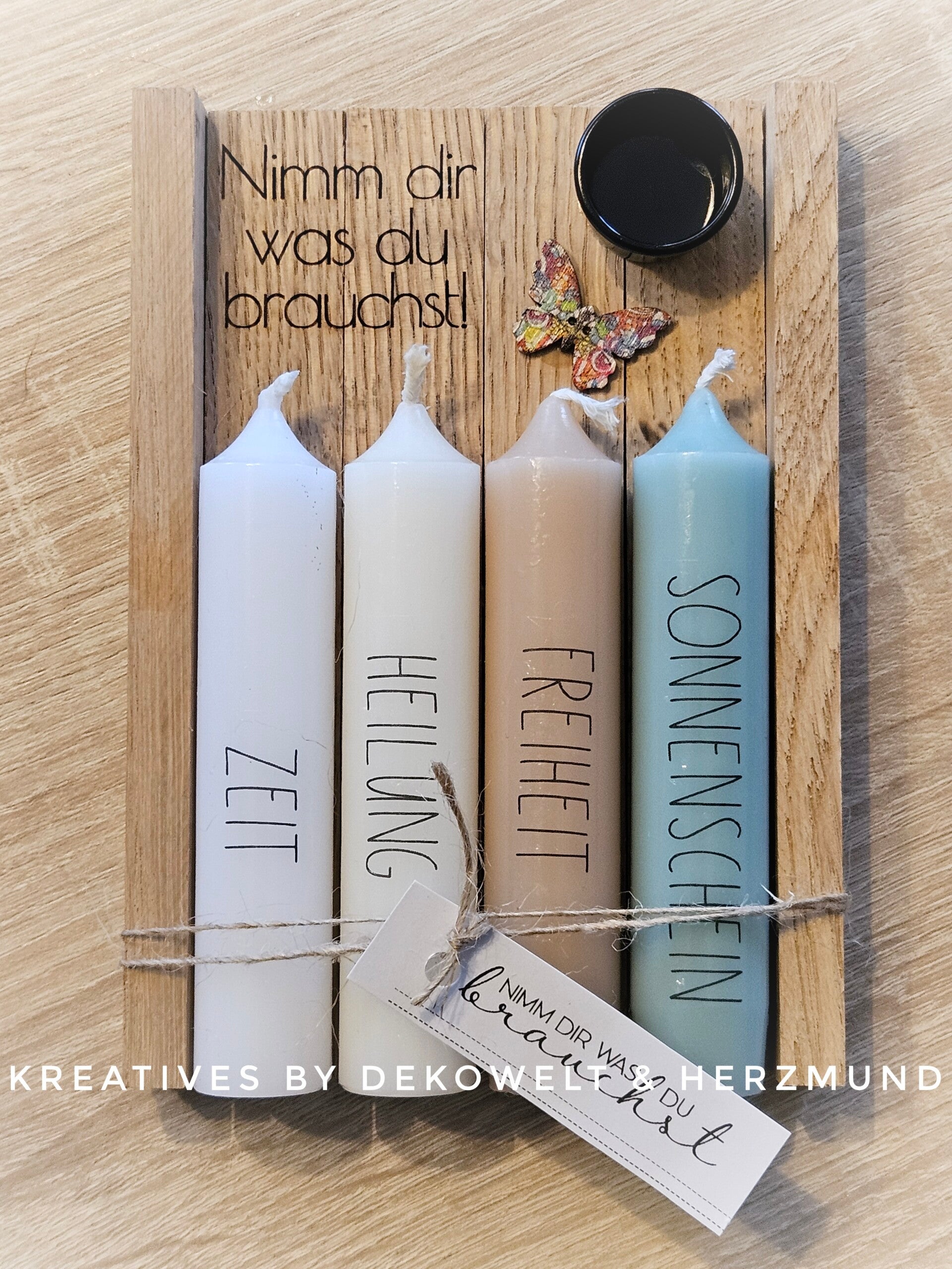"Nimm dir was du brauchst" Kerzenset