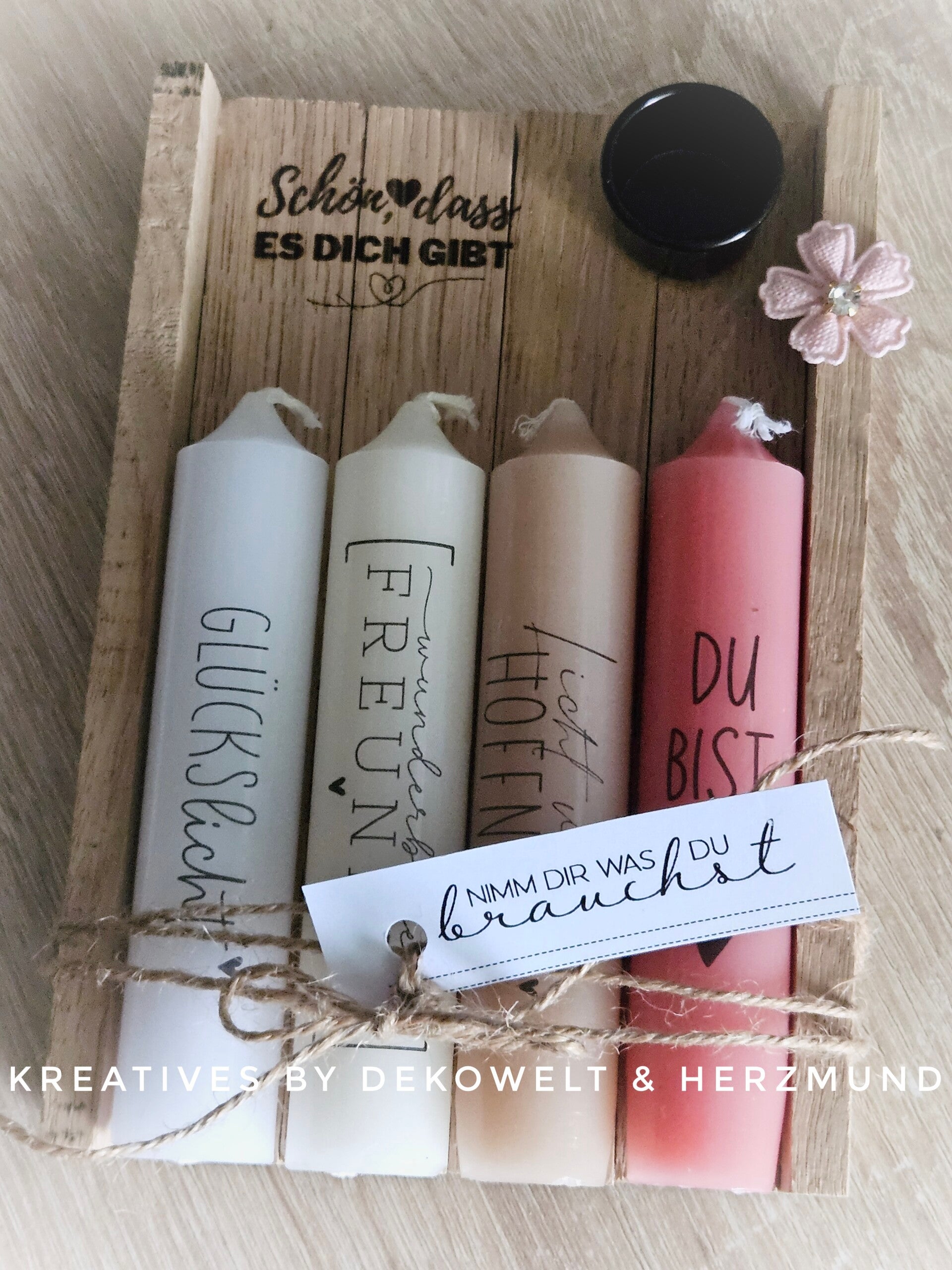 "Schön, dass es dich gibt" Kerzenset