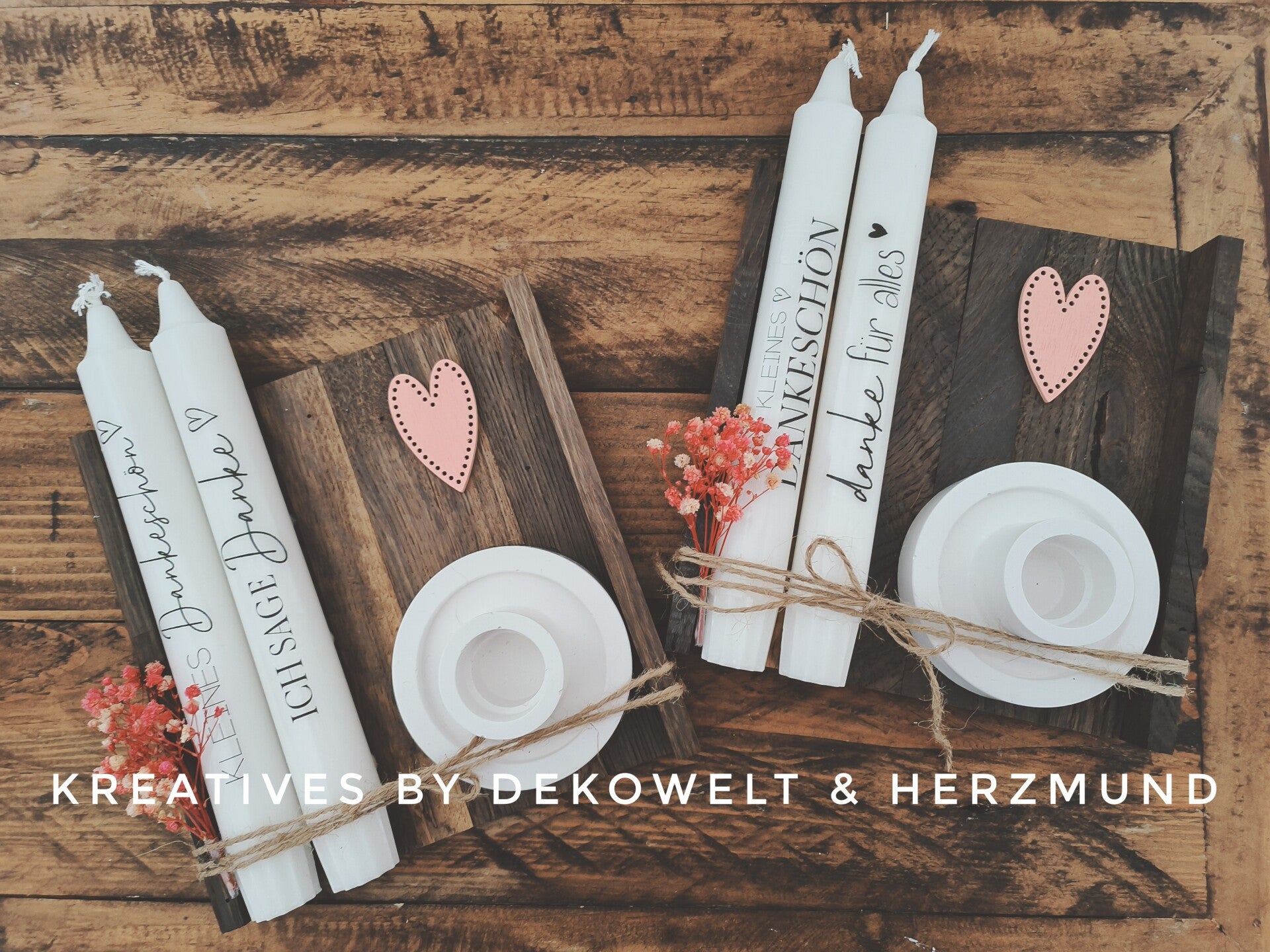 Kerzenset 2er mit Betonkerzenhalter