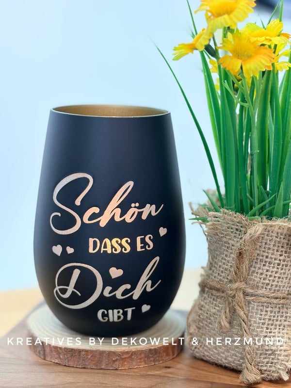 Windlicht Schön dass es Dich gibt
