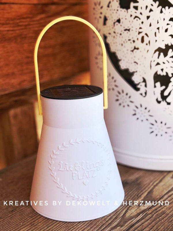 Solarlampe mit Spruch