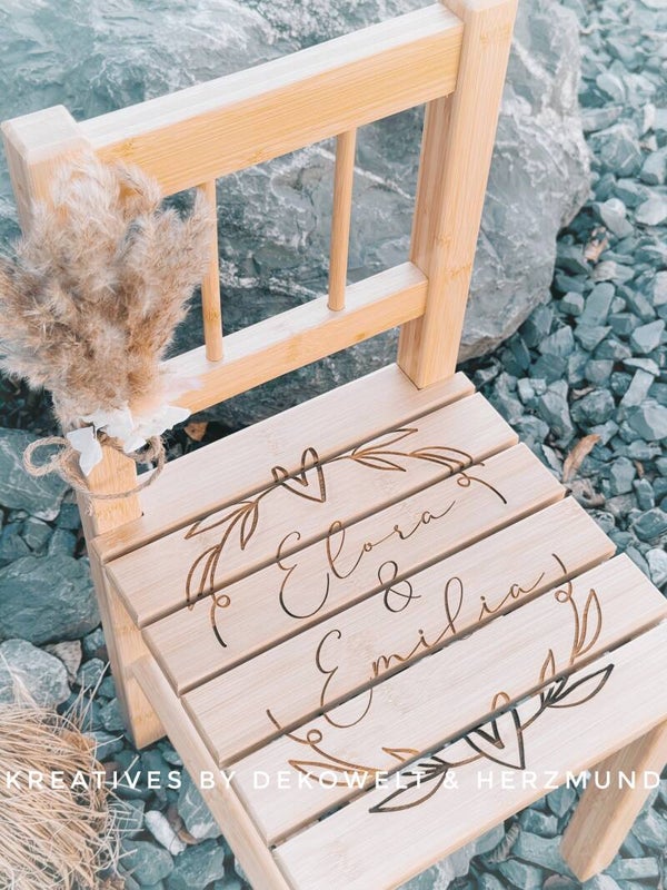 Kinderstuhl Bambus mit Gravur