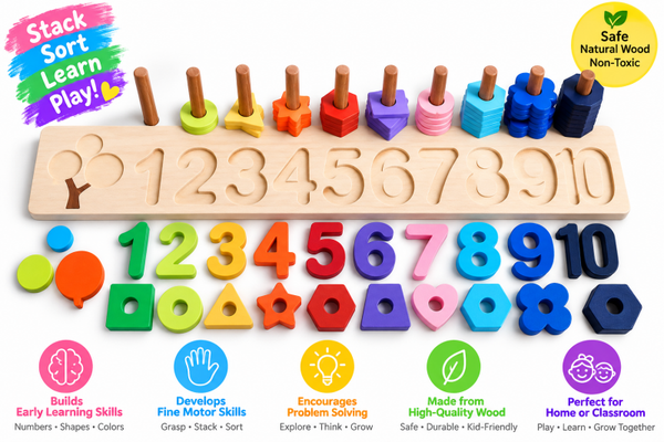 Numbers & Shapes sort and stack board
