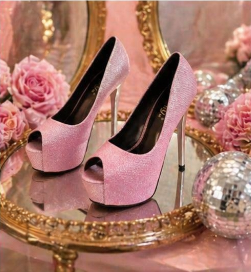 Pink Open-Toe Stilettos