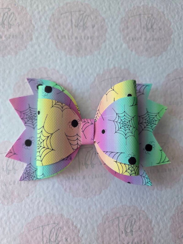 Pastel rainbow spiders