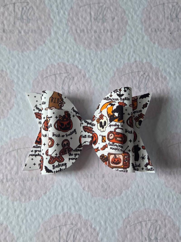 Spooky vibes white bow