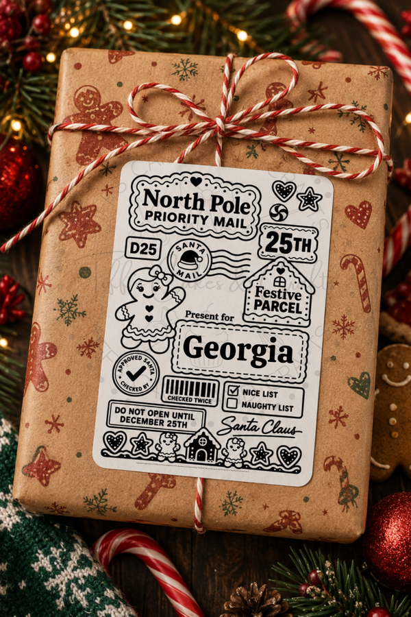 Gingerbread Lady Themed Postal Label