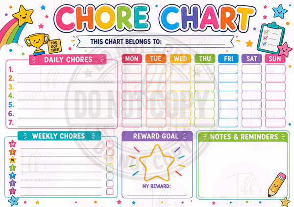 Rainbow Chore Chart *DIGITAL DOWNLOAD*