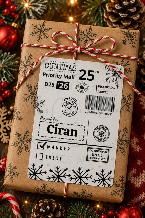 C***mas Themed Postal Label