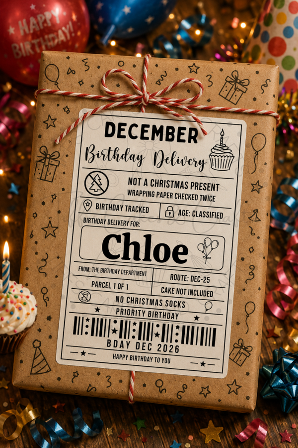 Birthday Themed Postal Label