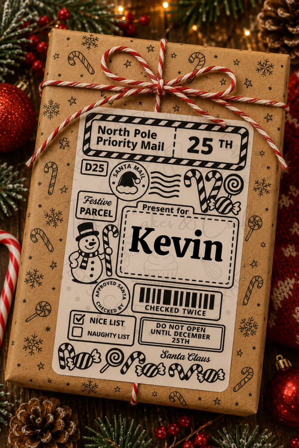 Snowman Themed Postal Label