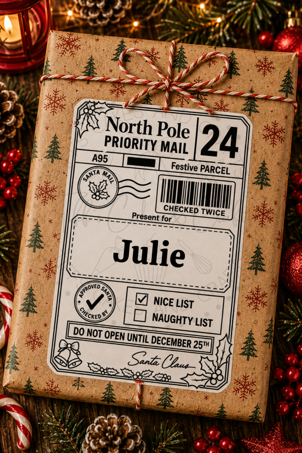 Generic Christmas Postal Label