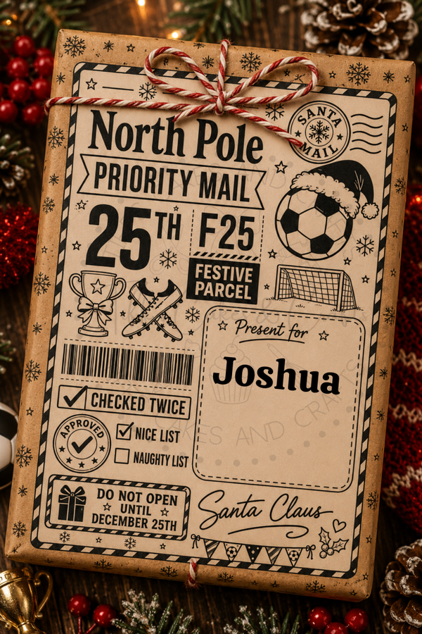 Football Themed Postal Label