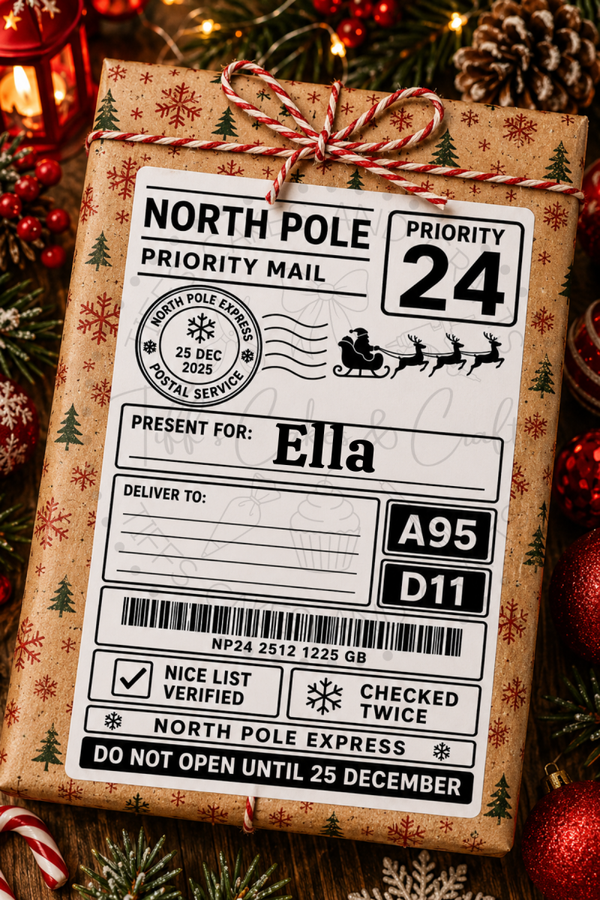 North Pole Themed Postal Labels