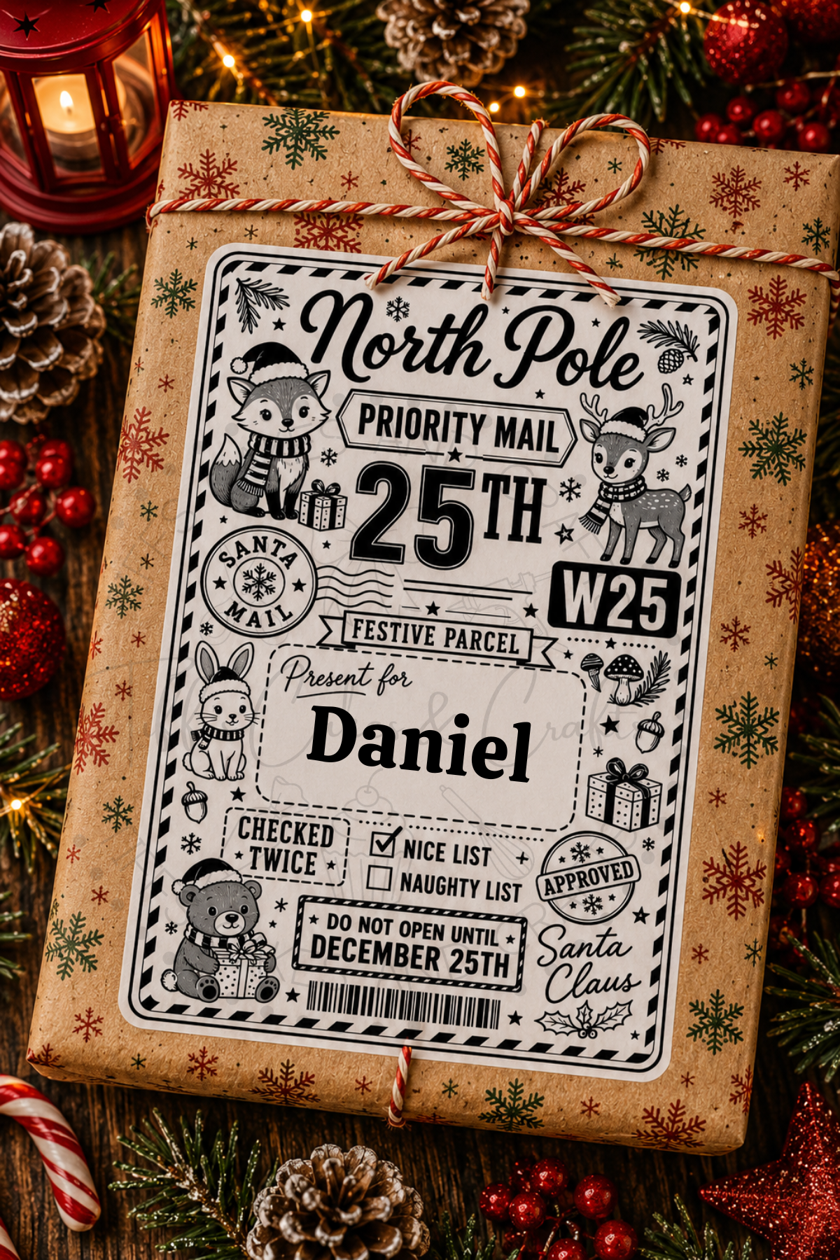 Christmas Animals Themed Postal Labels