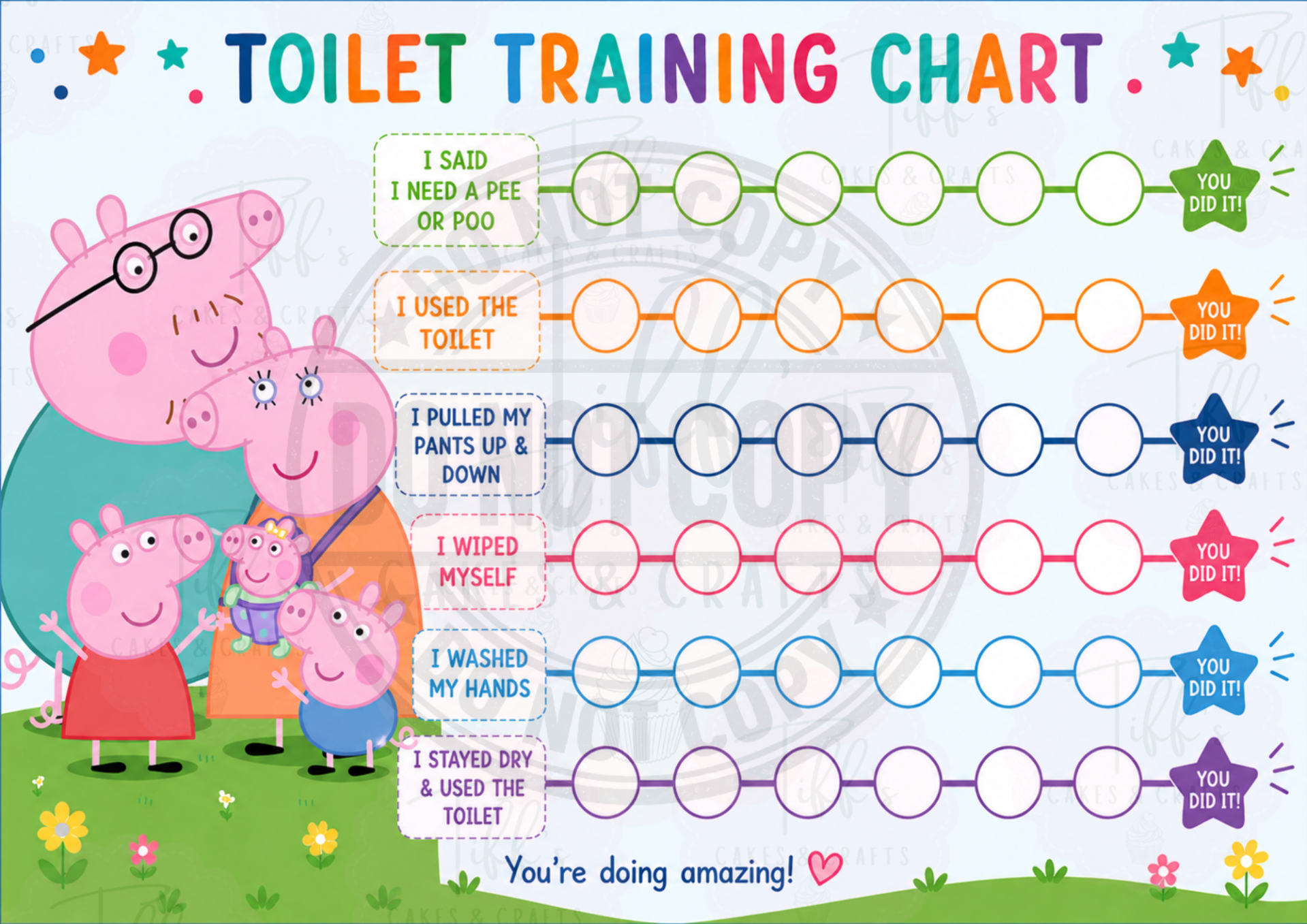Pig & Family Toilet Chart - *DIGITAL DOWNLOAD*