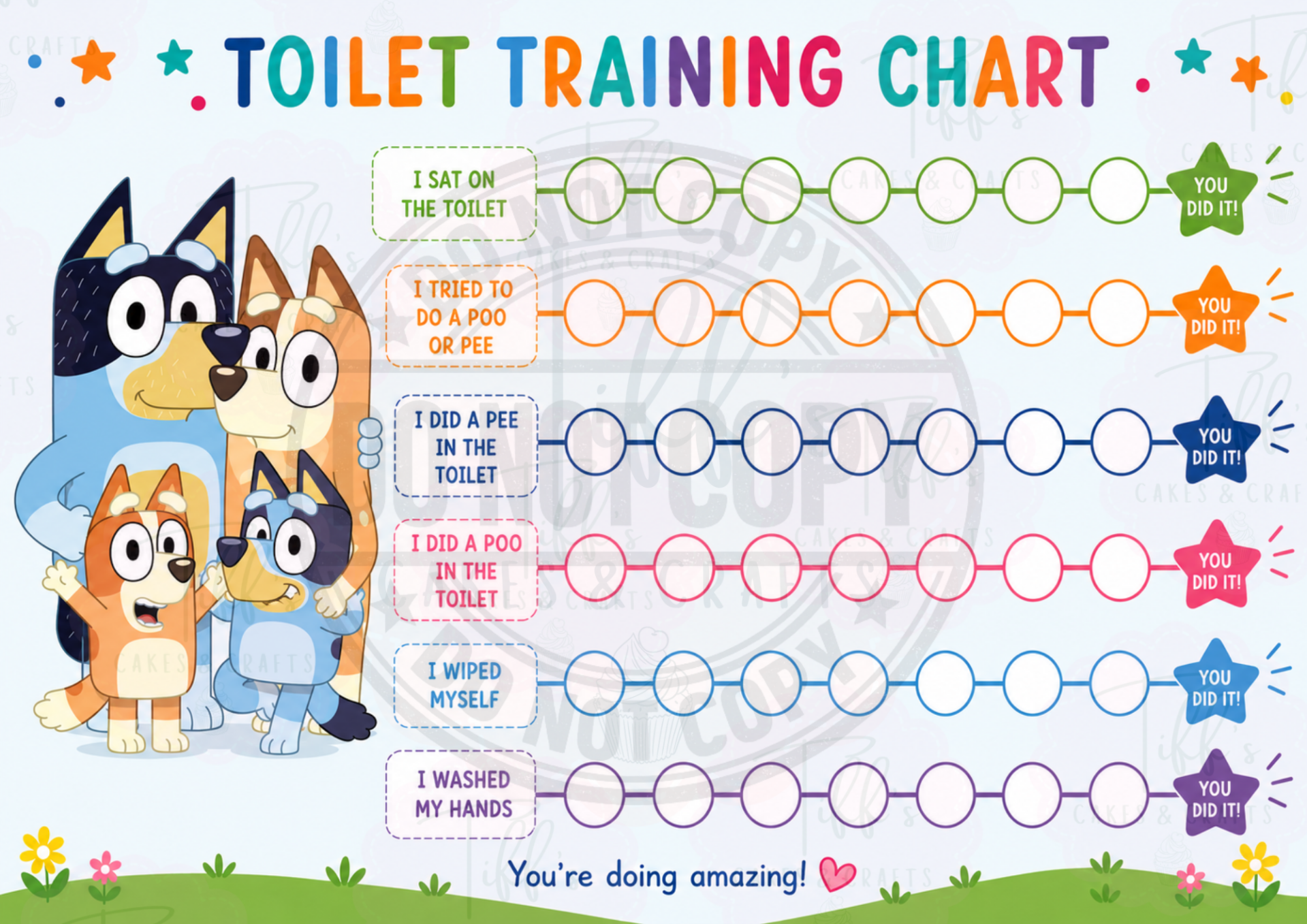 Blue Dog & Family Toilet Chart - *DIGITAL DOWNLOAD*