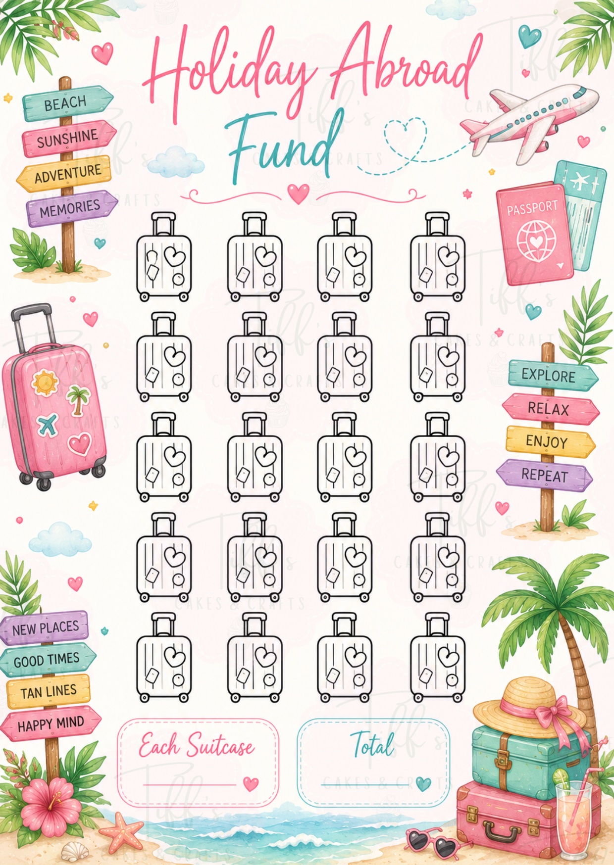 Holiday Abroad Budget Tracker *DIGITAL DOWNLOAD*