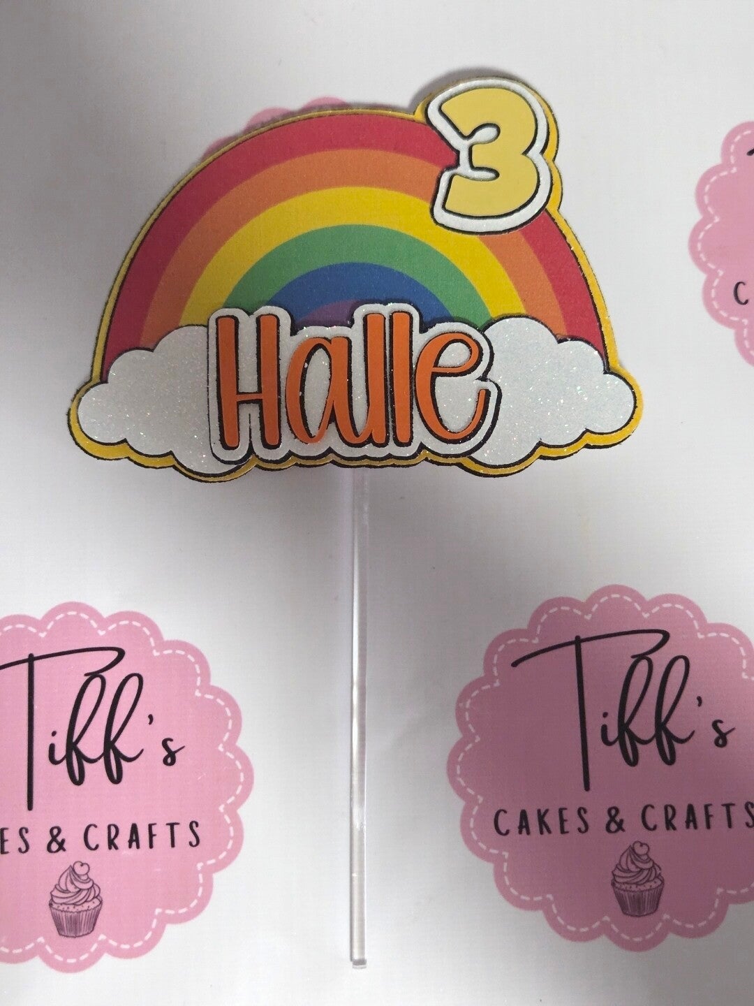 Rainbow cake topper