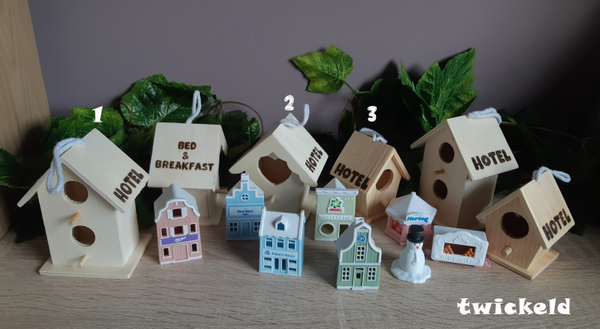 Mini houten vogelhuisje