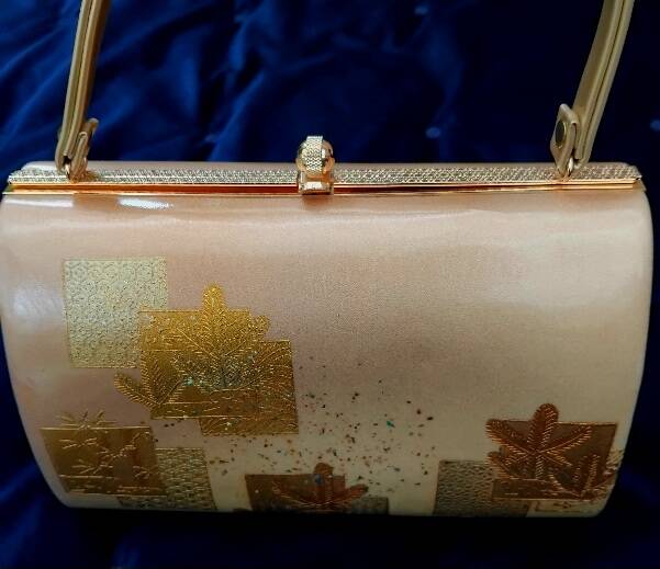 Kimono en soie, modèle valise, kimono sac, doré, vintage, neuf