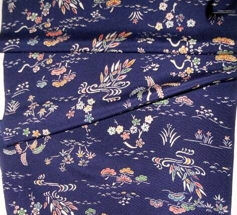 Soie chirimen indigo de 40x36cm