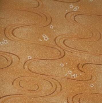 Soie jaune moutarde à pois et fleurs de 40x36cm (max 160cm)