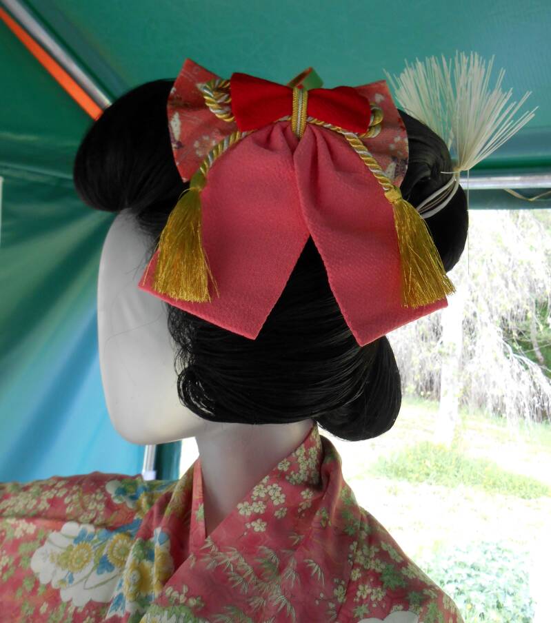 Grand nœud de cheveux japonais katsuyama fait à la main