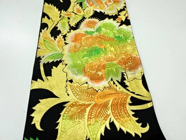 OBI “Sarassa Gold Flowers” sur soie noire