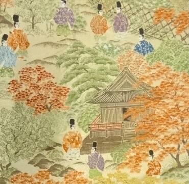 Obi en soie tissée Temple Koetsuji 424x30cm