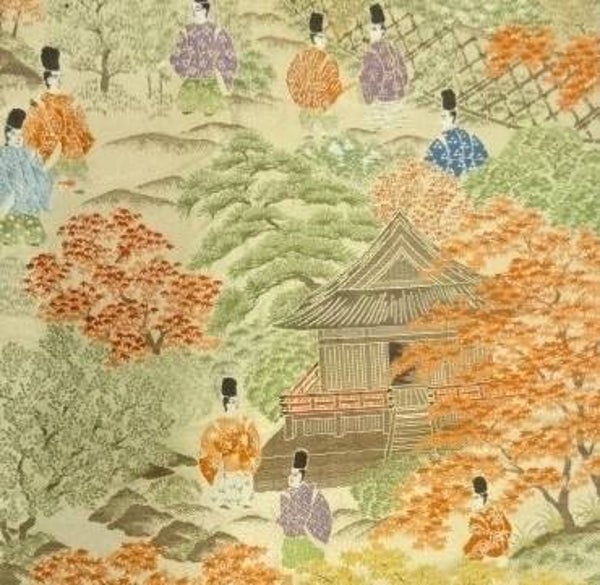 Obi en soie tissée Temple Koetsuji 424x30cm