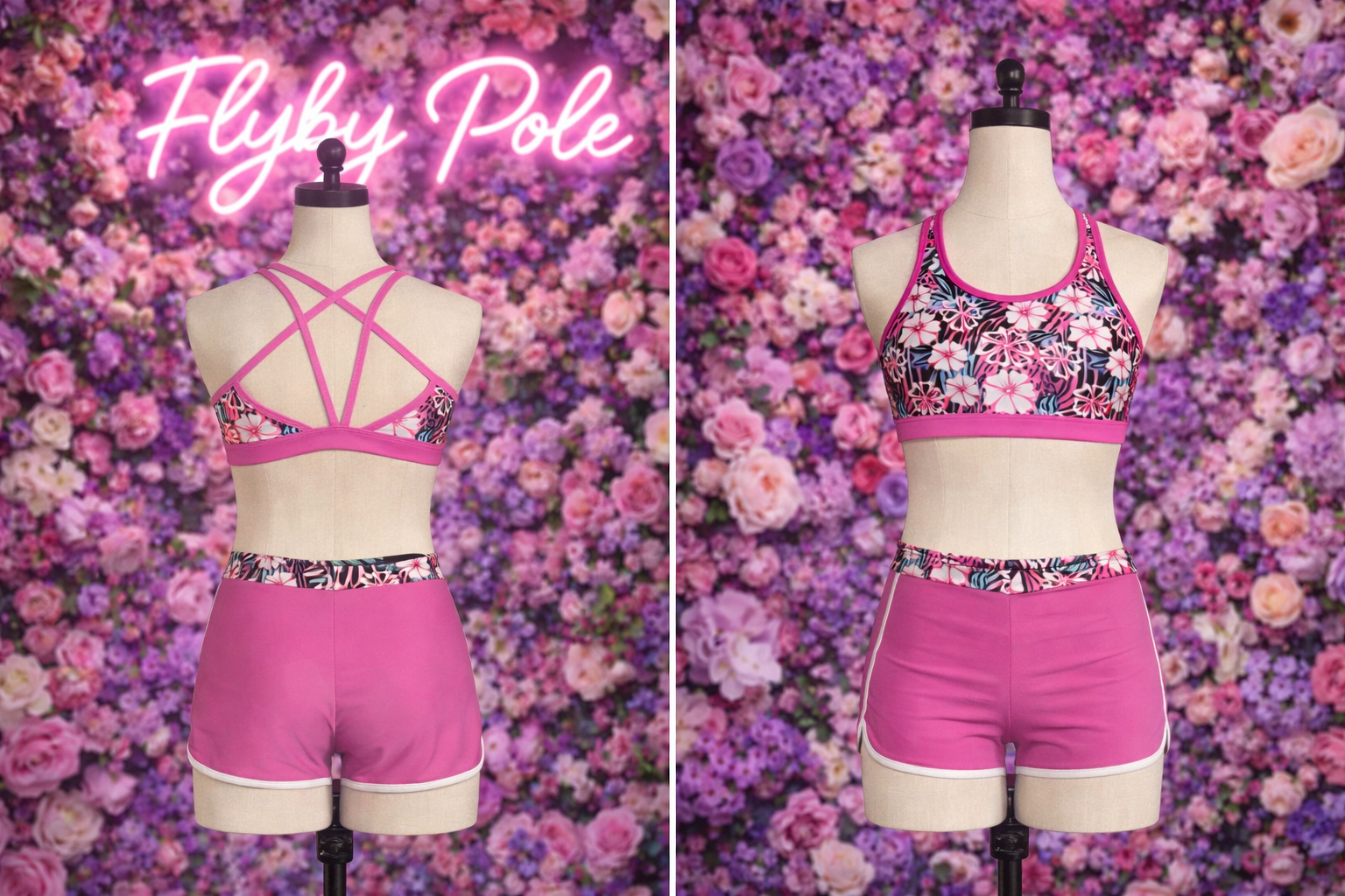Ensemble rose fleurs