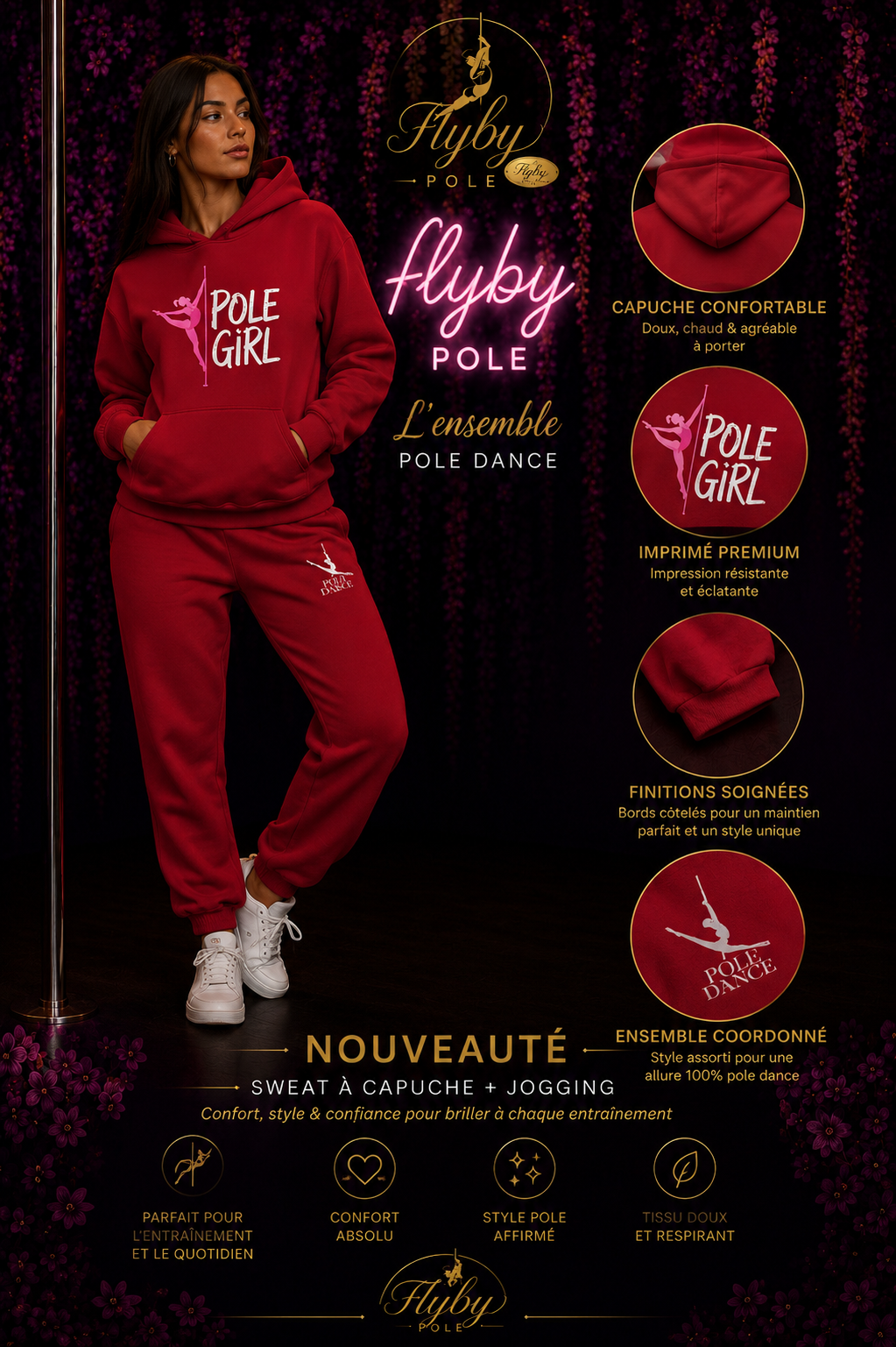 Ensemble jogging rouge